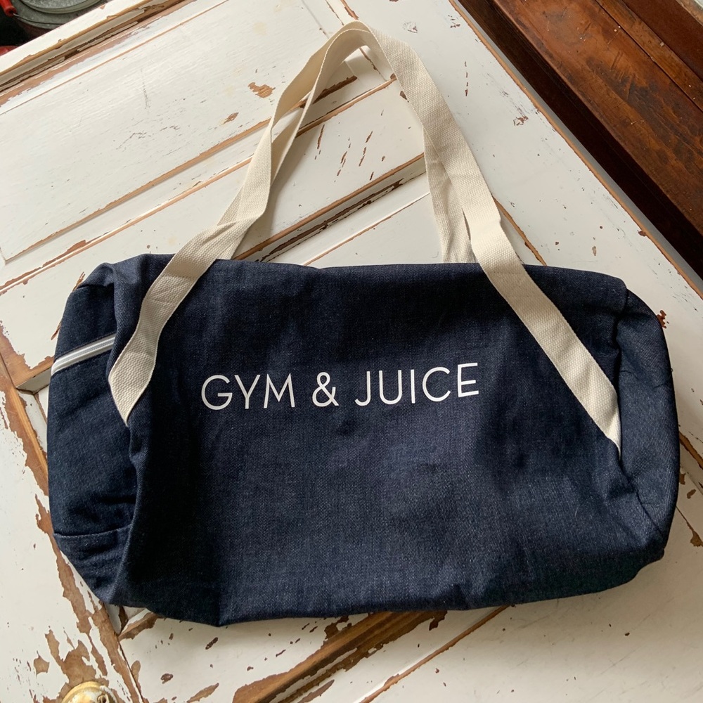 Gym and Juice Denim Duffle Bag Gym Bag